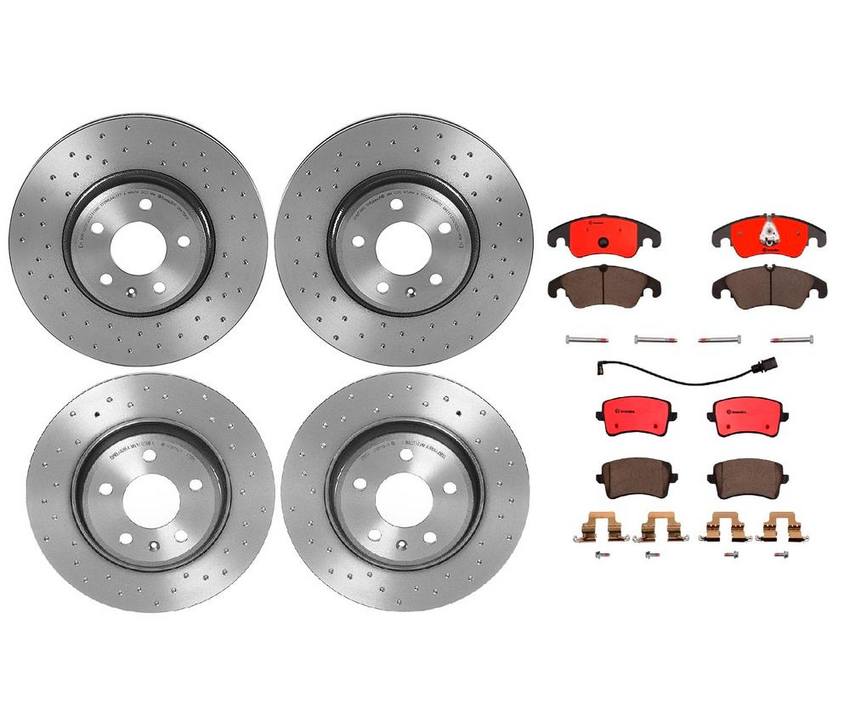 Audi Brake Kit - Pads and Rotors Front and Rear (320mm/300mm) (Xtra) (Ceramic) 8K0615601M - Brembo 1592751KIT